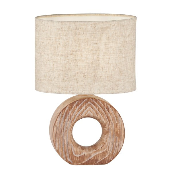 Veioză maro/bej din ceramică cu abajur textil (înălțime 31 cm) Hanke – Fischer & Honsel