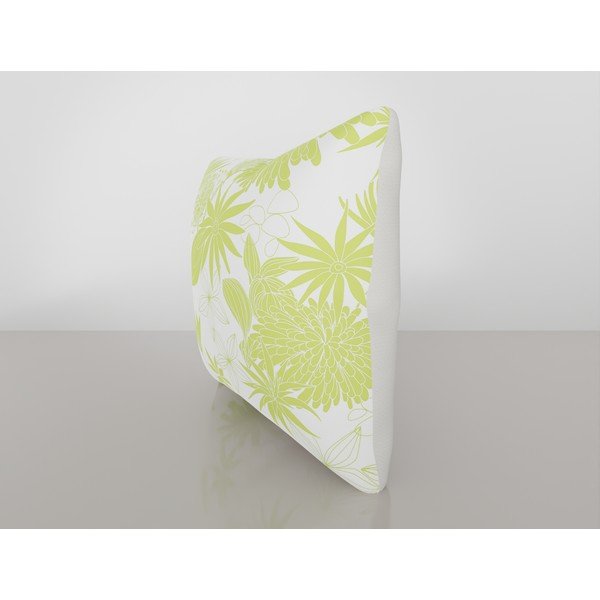 Față de pernă cu amestec din bumbac Vitaus Jungle Verde, 43 x 43 cm, verde lime - alb-image-2