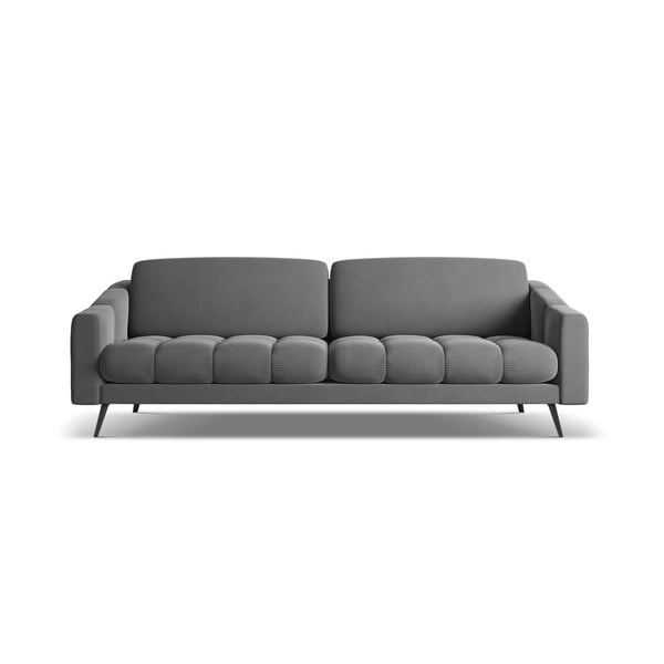 Canapea gri cu tapițerie din catifea 238 cm Nalu – Makamii