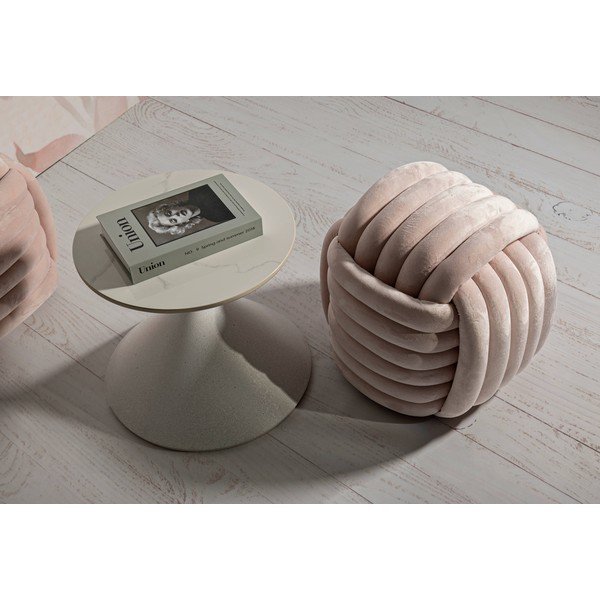 Taburet roz-deschis cu tapițerie din catifea Softy – Mauro Ferretti-image-1