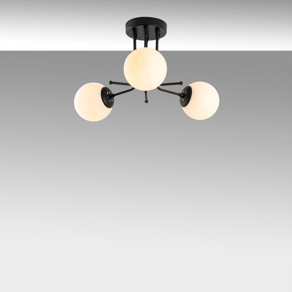 Plafonieră neagră cu abajur din sticlă ø 15 cm Daisy – Opviq lights-image-4