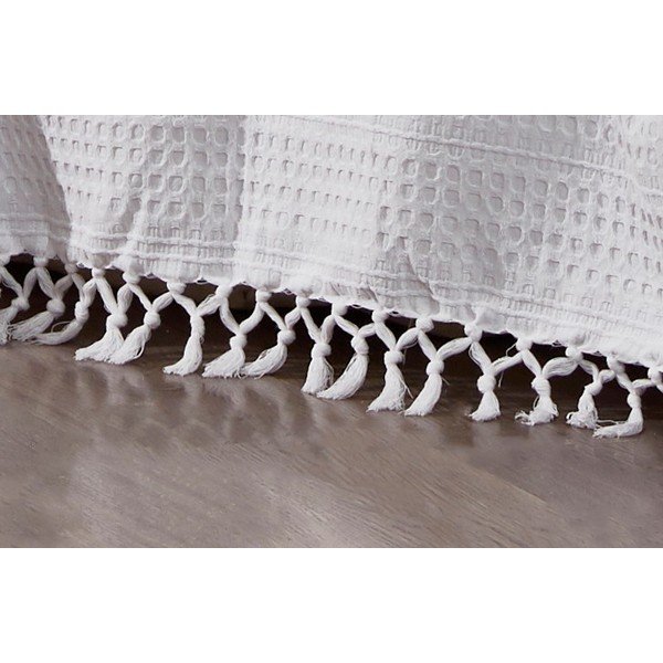 Cuvertură albă din bumbac pentru pat dublu 220x240 cm Lotus – Mijolnir-image-1
