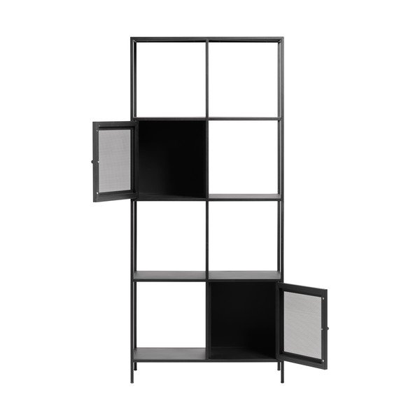 Bibliotecă neagră din metal 80x180 cm Malibu – Unique Furniture-image-3