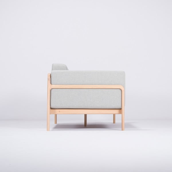 Canapea cu structură din lemn de stejar Gazzda Fawn, 180 cm, albastru - gri-image-2