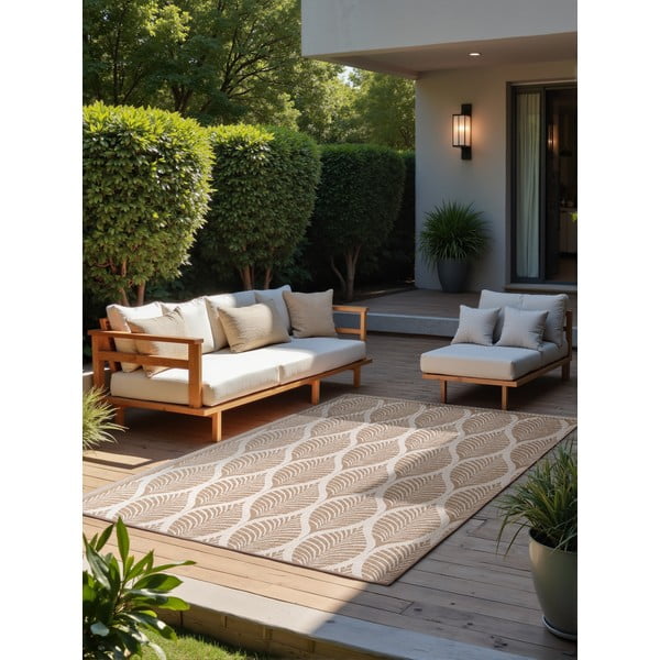Covor pentru exterior și interior bej/fildeș 120x170 cm Duet Liora – NORTHRUGS-image-2
