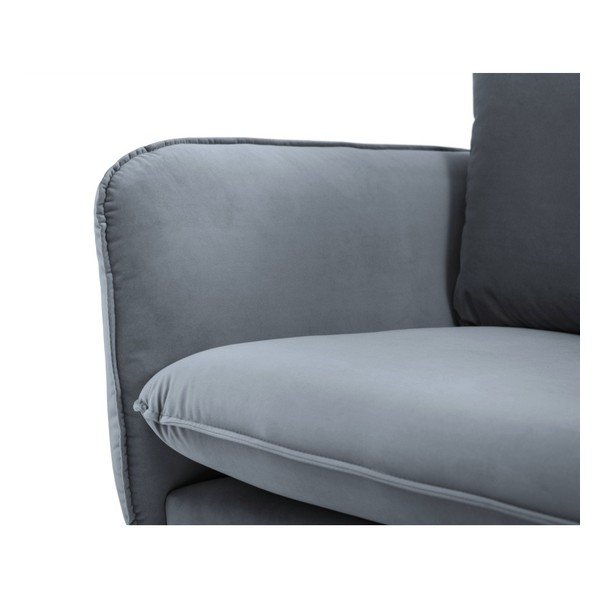 Canapea țesătură catifea Cosmopolitan Design Vienna, 160 cm, gri-image-4