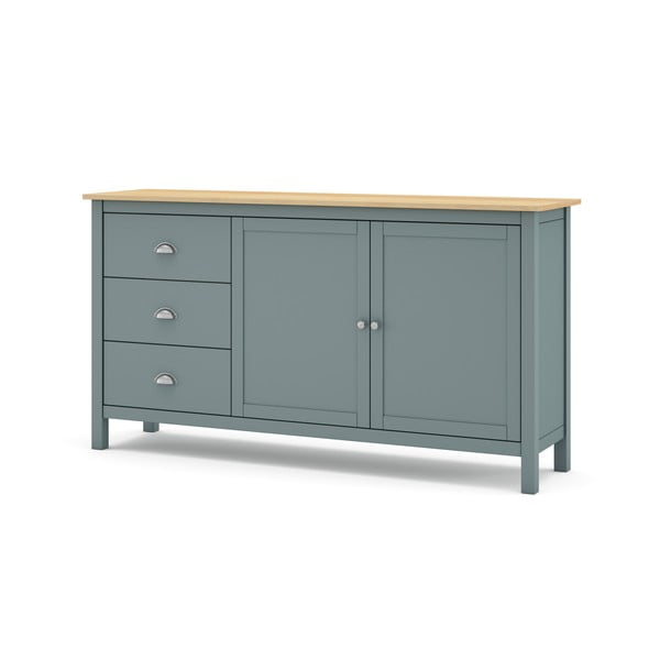 Comodă verde prăfuit din lemn de pin 150x80x40 cm Misti – Marckeric-image-3