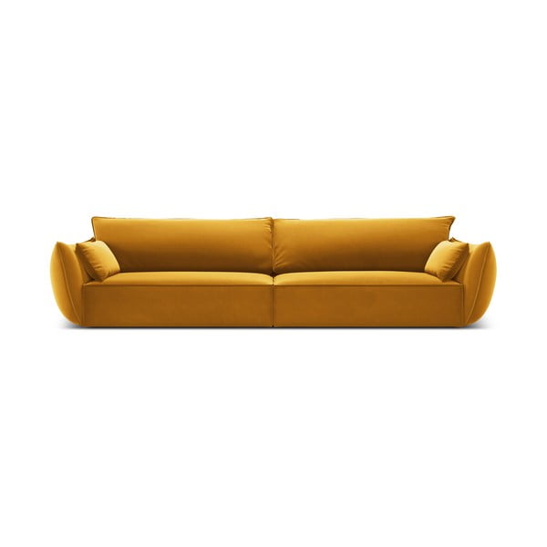 Canapea galben-muștar cu tapițerie din catifea 248 cm Vanda – Mazzini Sofas