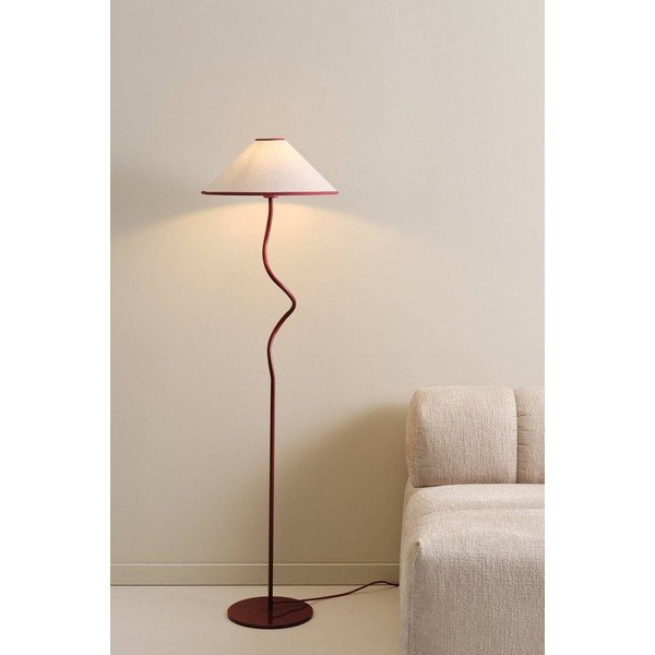 Lampadar roșu/alb cu intensitate reglabilă din material textil (înălțime 148 cm) Juliet – Jotex-image-1