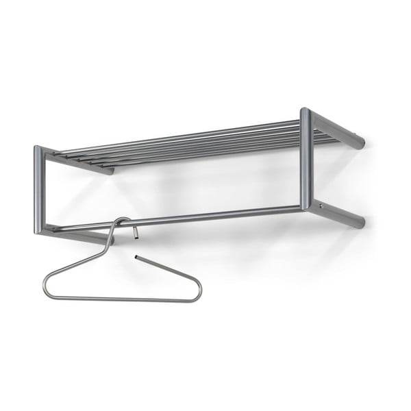 Cuier de perete argintiu cu raft din metal 80 cm Smooth – Spinder Design-image-2