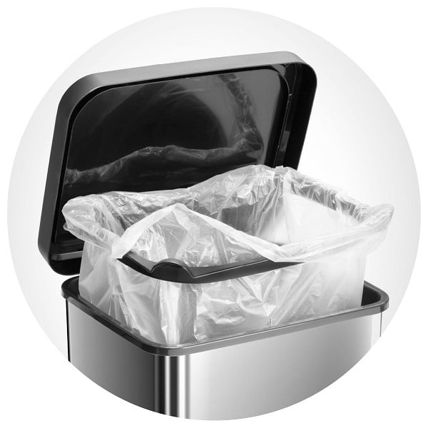 Coș de gunoi argintiu cu pedală din plastic 40 l Paso – Rotho-image-2