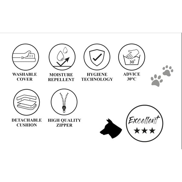 Pătuț pentru animale gri închis pentru câini 90x80 cm – Madison-image-4