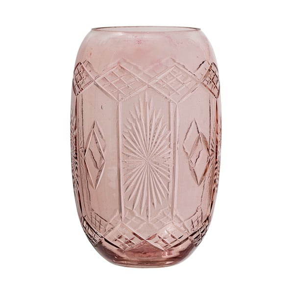 Vază din sticlă Bloomingville Ornaments, roz