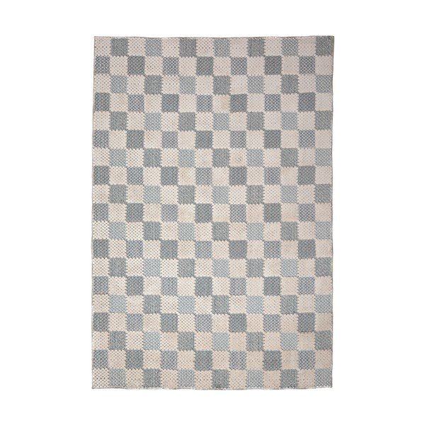 Covor albastru lavabil din amestec de bumbac 155x230 cm Muted Checkerboard – Flair Rugs