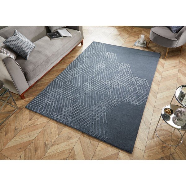 Covor din lână Flair Rugs Diamonds, 160 x 230 cm, albastru-image-4