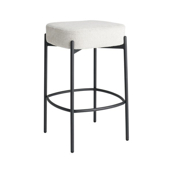 Scaun tip taburet crem tapițat Preppina – Ellos Home