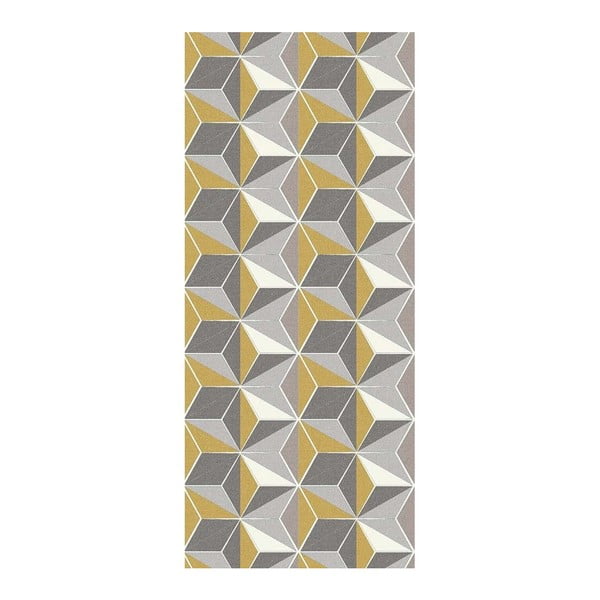 Traversă Floorita Dice Grey Ochre, 60 x 190 cm, gri - galben