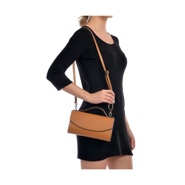 Geantă din piele Roberta M Pisa, maro-image-2