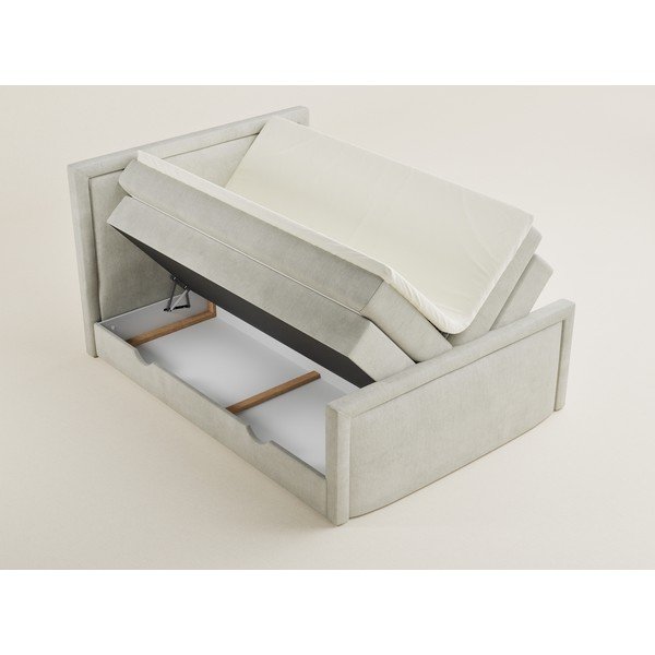 Pat boxspring crem cu spațiu de depozitare 200x200 cm Fresco – Maison de Rêve-image-3