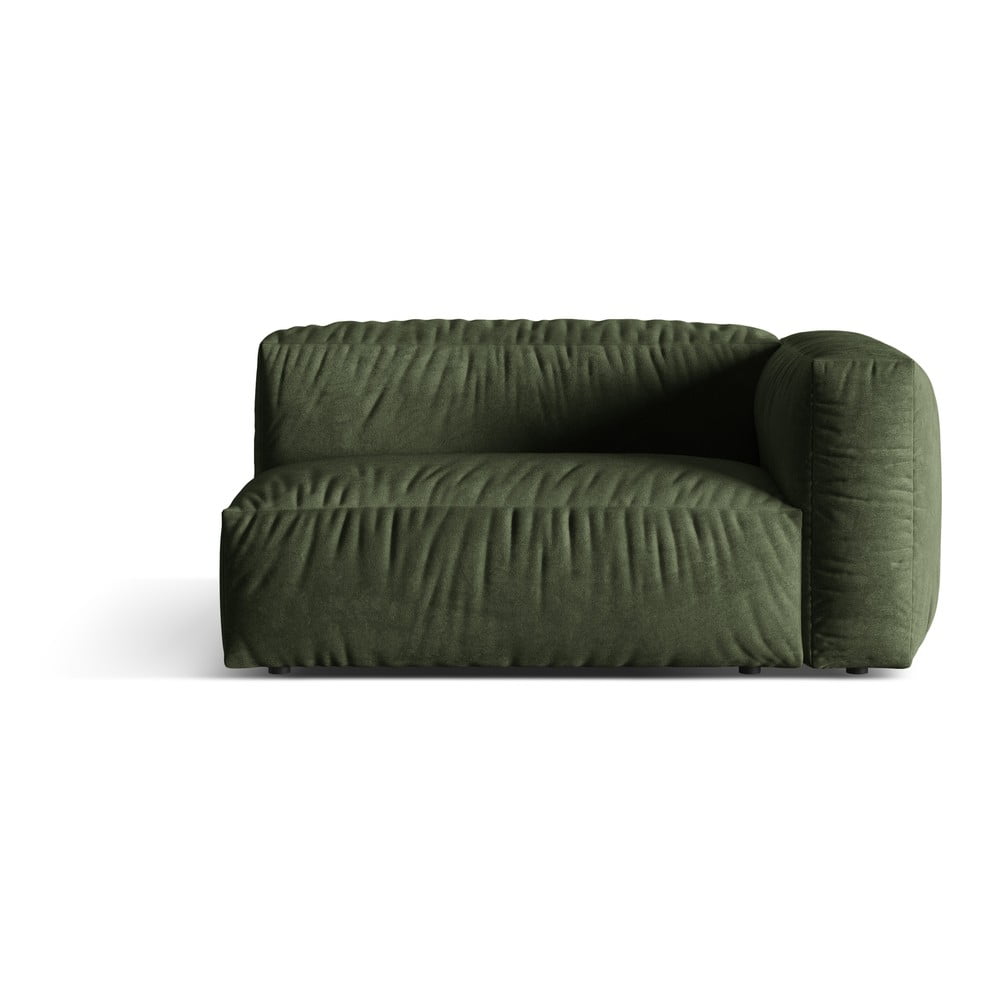 Modul pentru canapea modulară verde cu tapițerie din catifea (cu colț pe partea dreaptă) Martina – Micadoni