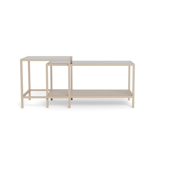 Măsuțe de cafea gri 2 buc. din oțel 50x90 cm Seaford – Actona-image-4