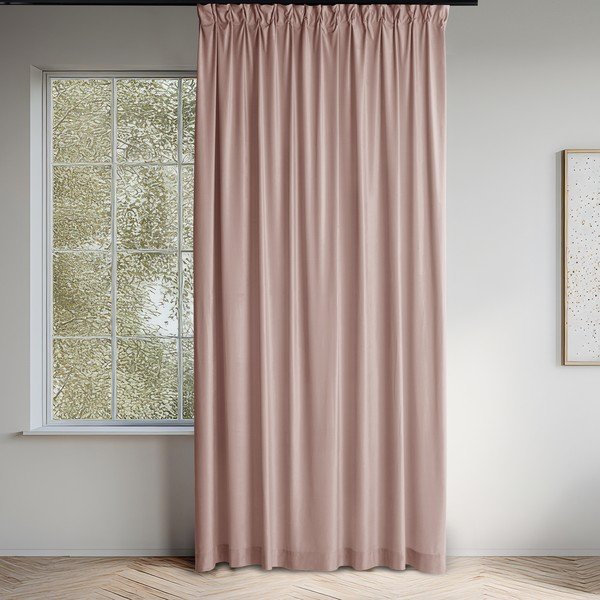 Draperie roz-deschis dimout (semi-opacă) din catifea 530x175 cm Velto – Filumi-image-1