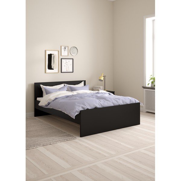 Pat matrimonial negru 140x190 cm Naia – Tvilum-image-1