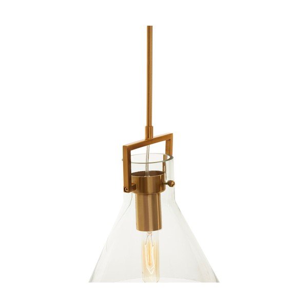 Lustră aurie din metal cu abajur din sticlă ø 25 cm Trieste – Premier Housewares-image-3