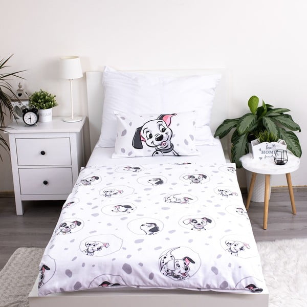 Lenjerie de pat pentru copii albă din bumbac pentru pătuț 100x135 cm 101 Dalmatians – Jerry Fabrics-image-2