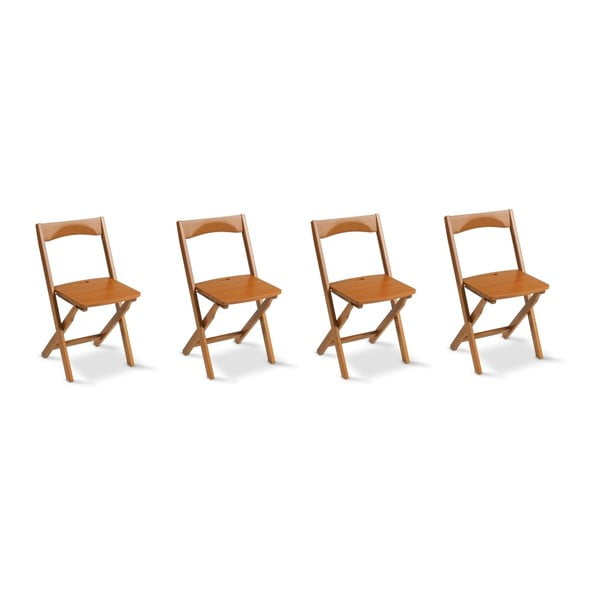 Set 4 scaune pliabile din lemn de fag Arredamenti Italia Diana