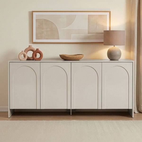 Comodă crem 180x80x45 cm Arlen  – Kalune Design-image-1