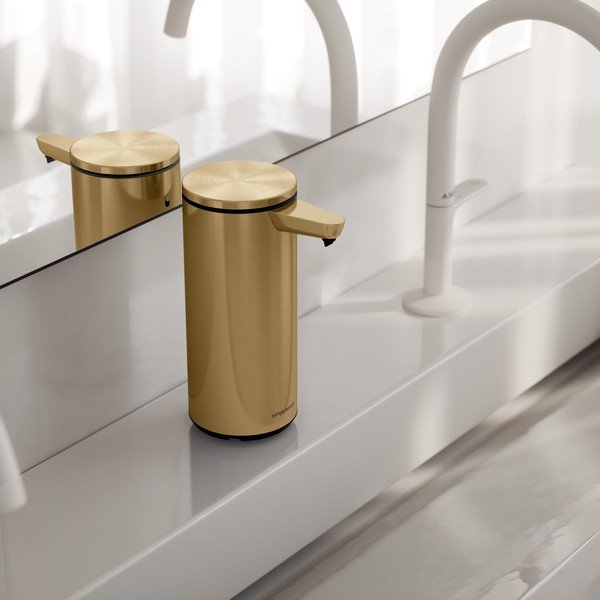 Dozator de săpun lichid auriu lucios automat din oțel 266 ml – simplehuman-image-1
