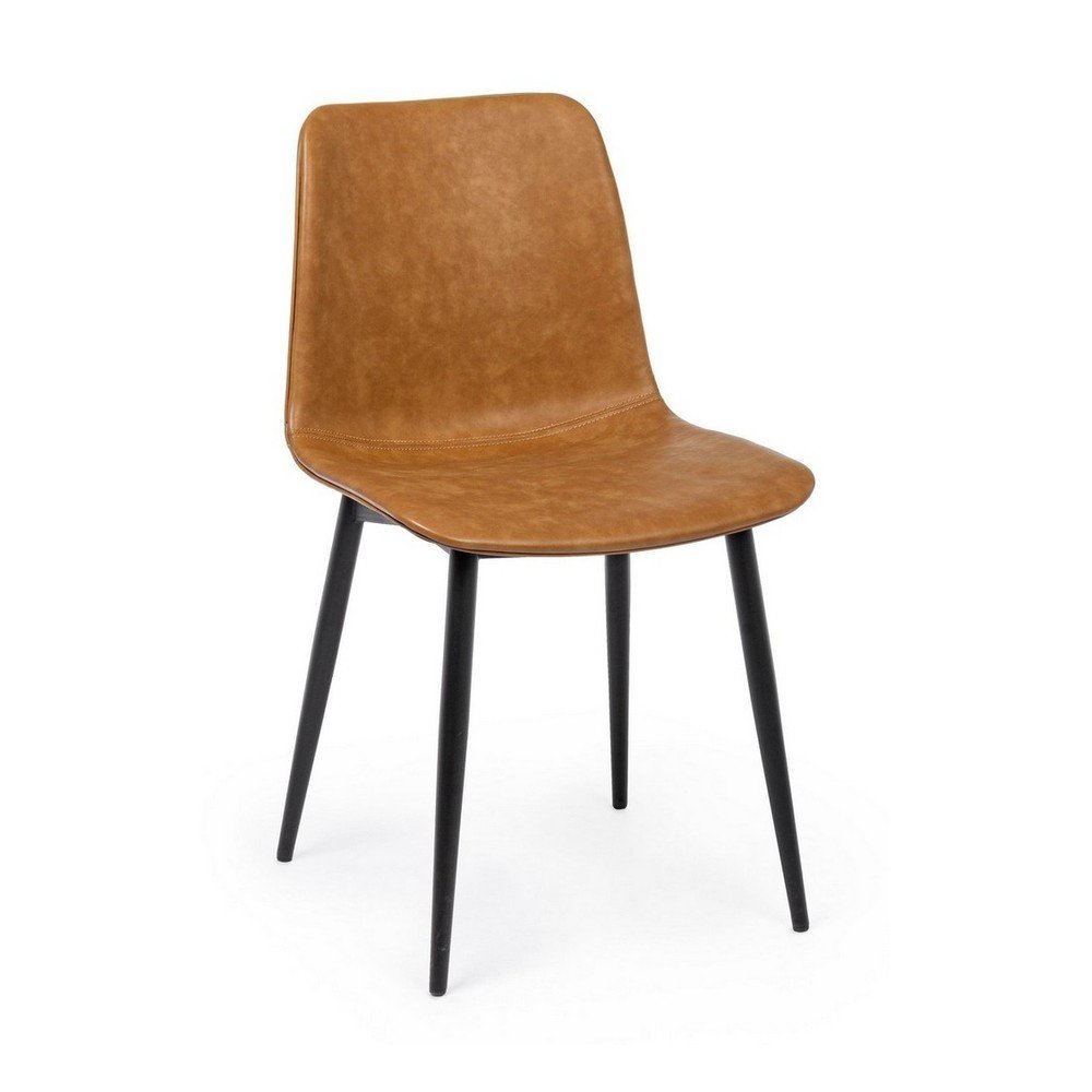 Scaun de dining maro din imitatie de piele Kyra – Bizzotto