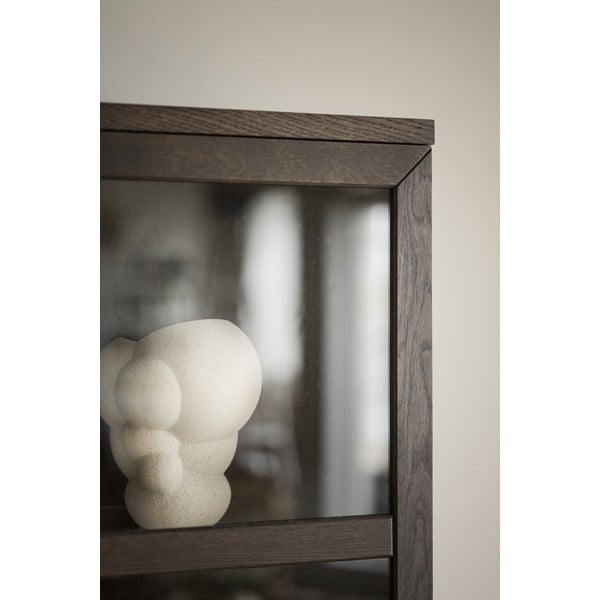 Vitrină maro din lemn masiv de stejar 95x195 cm Everett – Rowico-image-4