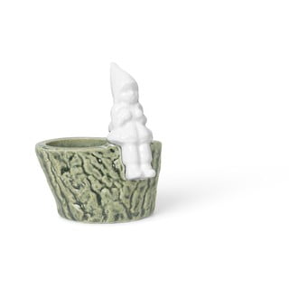 Sfeșnic de Crăciun din porțelan și gresie Kähler Design Christmas Tales, lungime 8,5 cm