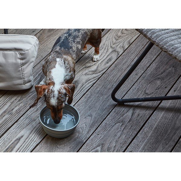 Bol de călătorie pliabil pentru câini din silicon ø 15,5 cm Piega Slate – MiaCara-image-1