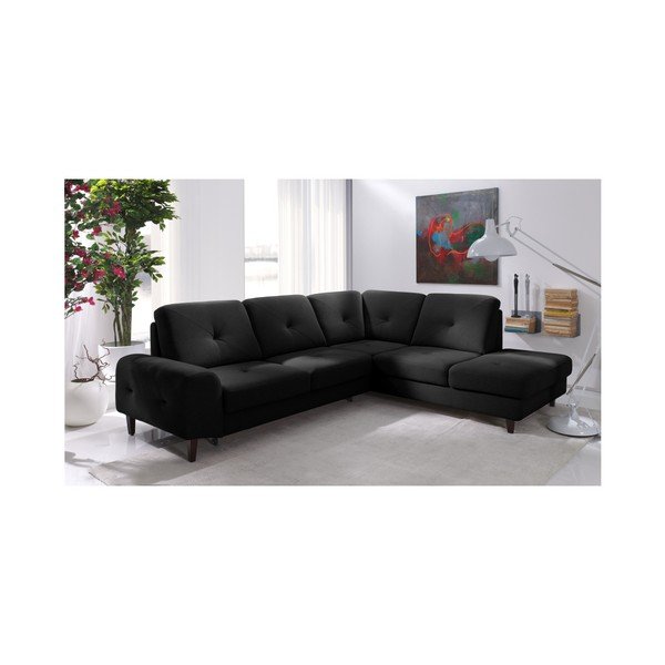 Colțar extensibil  Windsor  & Co. Sofas Beta, colț partea dreaptă, negru-image-4
