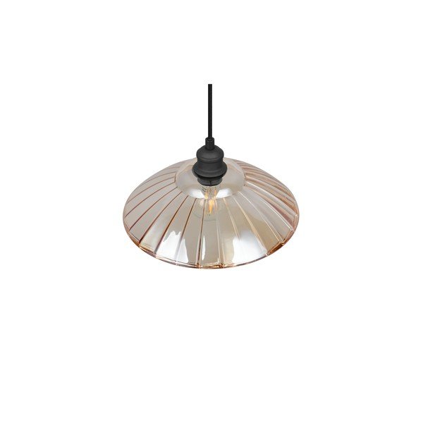 Lustră neagră/chihlimbar din metal cu abajur din sticlă ø 29,5 cm Eluna – Reality-image-4