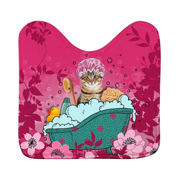 Covoraș de baie roz pentru WC 45x45 cm Chatibulle – douceur d'intérieur