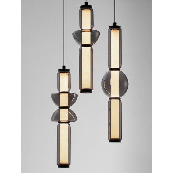 Lustră gri LED cu intensitate reglabilă din sticlă ø 38 cm Ulon – Nova Luce-image-1