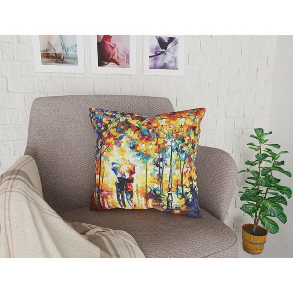 Față de pernă cu amestec din bumbac Vitaus Palireto Autumn Uno, 43 x 43 cm-image-1