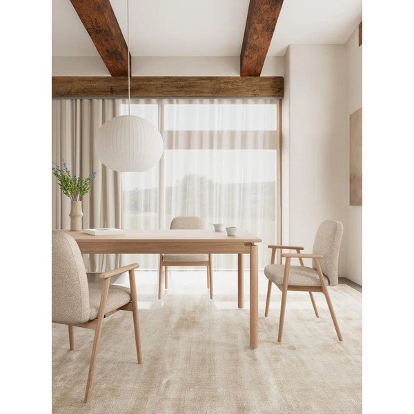 Scaune de dining bej cu cotiere 2 buc. tapițate Calvin – Actona-image-1