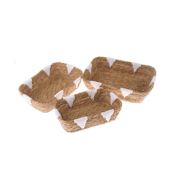 Coșuri de depozitare 3 buc. din răchită ø 34x10 cm – Dakls
