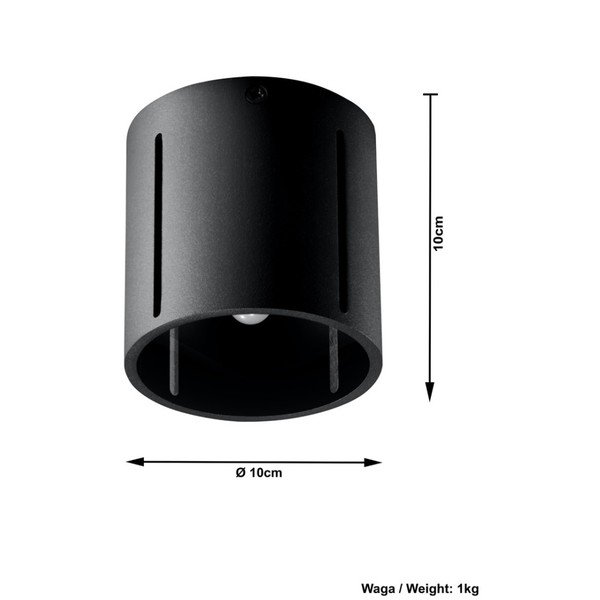 Plafonieră Sollux Vulco, negru -image-3