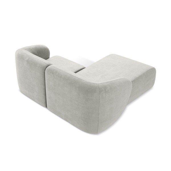 Colțar gri deschis cu tapițerie din chenille (cu colț pe partea stângă/cu șezlong) Lani – Makamii-image-3