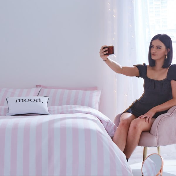 Lenjerie de pat albă-roz pentru pat de o persoană 135x200 cm Stripe Tease – Sassy B-image-4