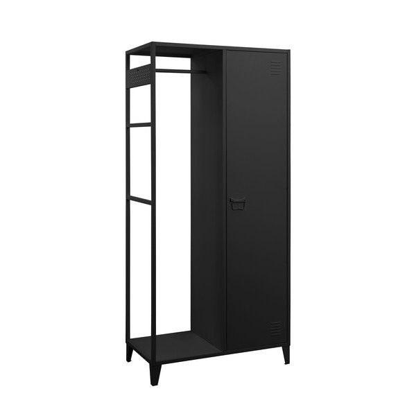 Șifonier negru deschis din metal 80x175 cm Salino – Støraa-image-1