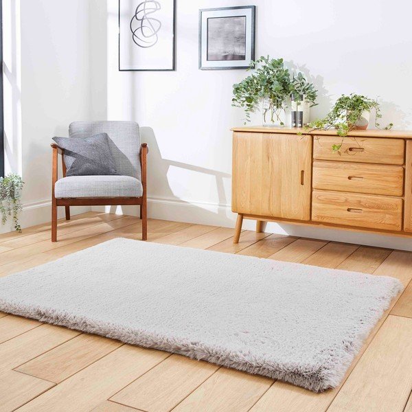 Covor gri deschis 150x230 cm Super Teddy – Think Rugs-image-2