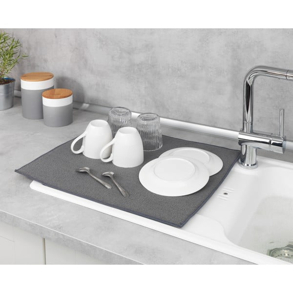 Suport absorbant uscare veselă Wenko Miko, gri-image-1