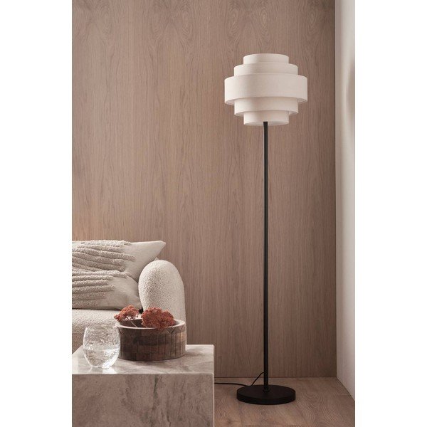 Lampadar negru mat/bej din material textil (înălțime 145 cm) Miguel – Ellos Home-image-2